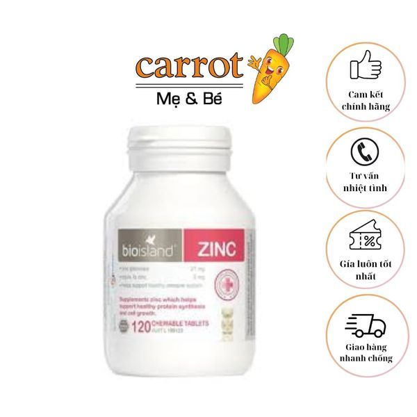 Viên Uống Bổ Sung Kẽm Cho Trẻ Bio Island Zinc 120 Viên