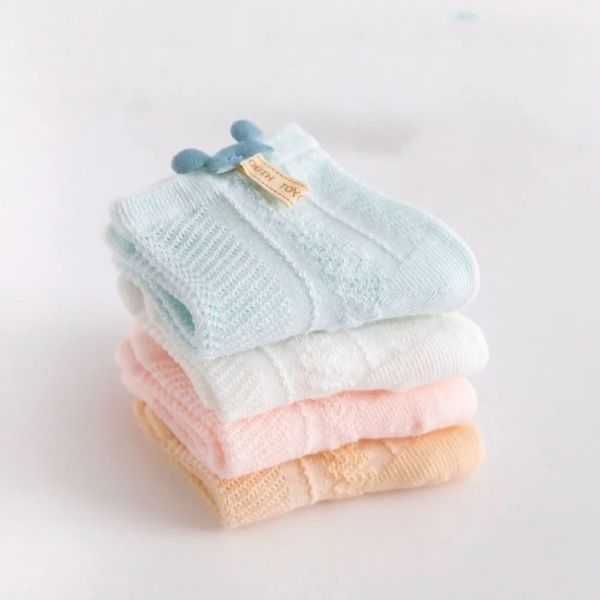 Set 4 Đôi Tất Cho Bé Mickey Baby Socks Thoáng Khí, Tất Lưới Cho Bé 12-24M