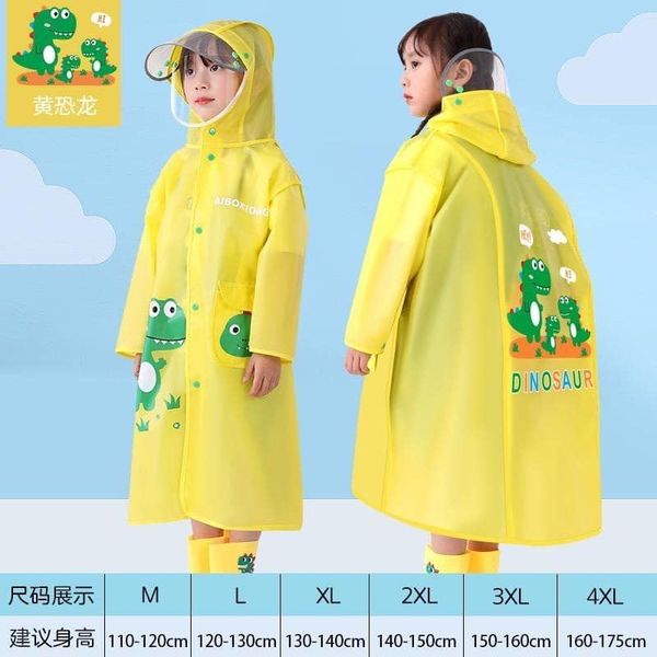 Áo Mưa Trẻ Em Chống Thấm Nước, Họa Tiết Hình Thú Dễ Thương Cho Bé Cao 110-140Cm
