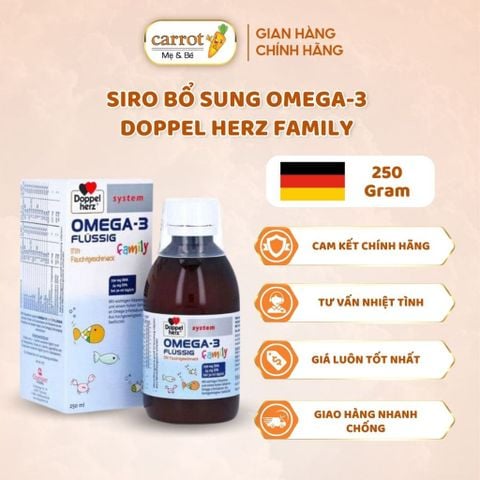 Siro Bổ Sung Omega-3 Doppel Herz Family 250ml - Hỗ Trợ Phát Triển Não Bộ Và Thị Lực Cho Bé