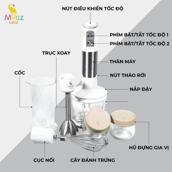 Máy Xay Cầm Tay Đa Năng MOAZ BÉBÉ MB – 026, Máy Xay Đa Năng