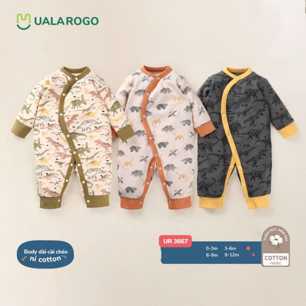 Body Dài Tay Nỉ Ualarogo UR3667,  Bộ Body Dài Cài Chéo