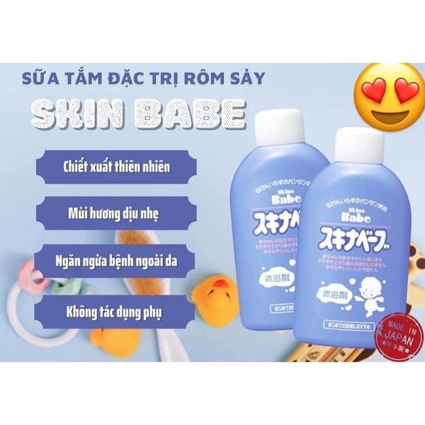 Sữa Tắm Ngừa Rôm Rảy Cho Bé Skina Babe Nhật Bản 500ml