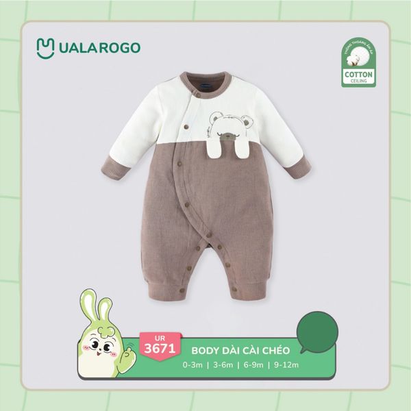 Body Dài Cài Chéo Nỉ Tăm UR3671 Cho Bé 0-12M