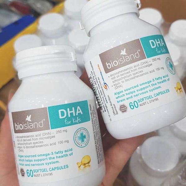 Vitamin DHA Bio Island Cho Bé Hộp 60V Úc, Giúp Bé Phát Triển Trí Não, Tăng Chiều Cao