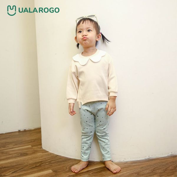Bộ Dài Tay Thu Đông Nỉ Cotton Chấm Bi UalaRogo UR 3668 Cho Bé Từ 1-5Y