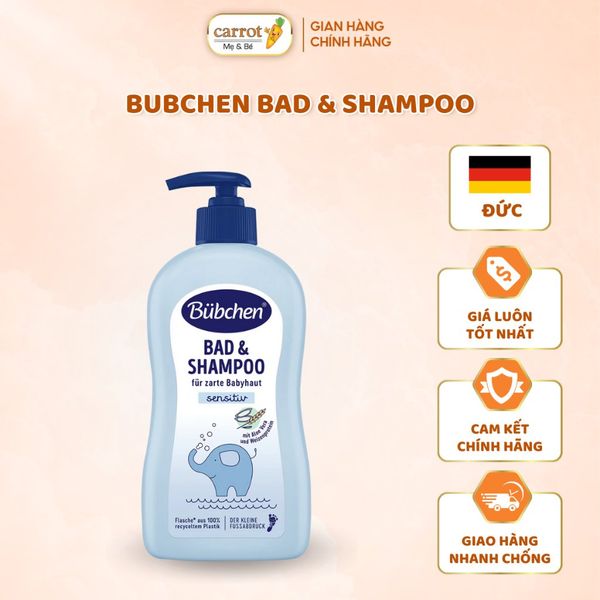 Sữa Tắm Gội Bubchen Bad & Shampoo Cho Trẻ Sơ Sinh, Trẻ Em 400mL - Siêu Thị Mẹ và Bé Carrot