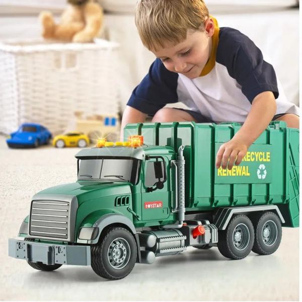 Xe Rác Jin Jia Toys 666-53p Đồ Chơi Trẻ Em Có Đèn Và Âm Thanh Kèm 3 Thùng Rác