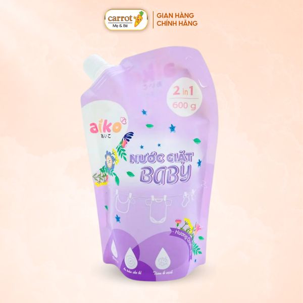Nước Giặt Xả Quần Áo Trẻ Em Aiko 2 in 1, An Toàn Cho Da Nhạy Cảm - Siêu Thị Mẹ Và Bé Carrot