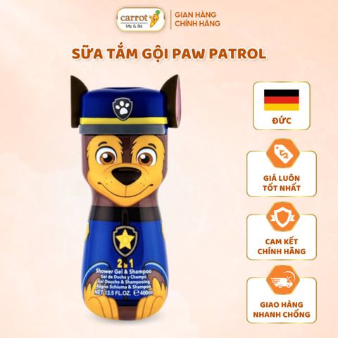 Dầu Gội & Sữa Tắm Cho Bé Paw Patrol, 400Ml (3Y+) - Siêu Thị Mẹ Và Bé Carrot