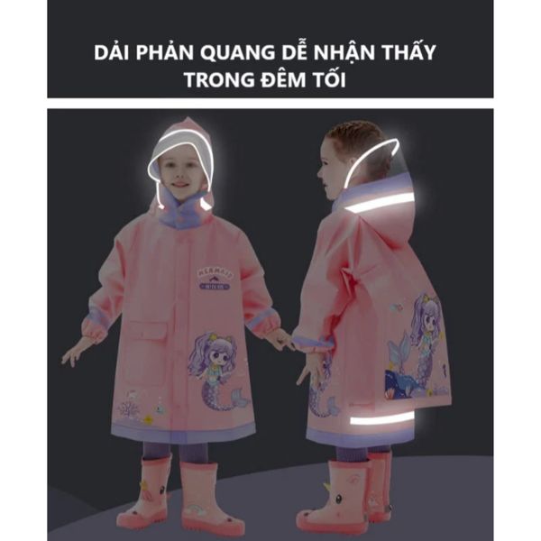Áo Mưa Cho Bé 2-10 Tuổi Loại Tốt, Áo Mưa Trẻ Em Họa Tiết Hình Thú Ngộ Nghĩnh