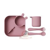 Set Ăn Dặm Silicon 4 Món Hermon HM2810 Tai Thỏ Cho Bé