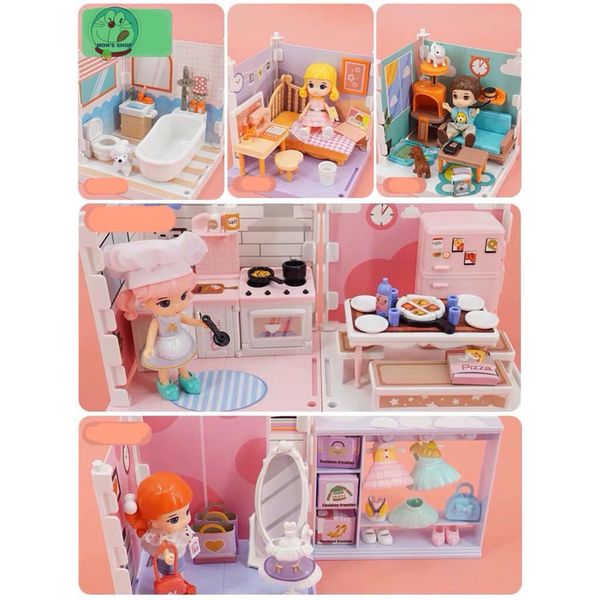 Hộp nhà búp bê DIY Little World WS8971 (hộp)