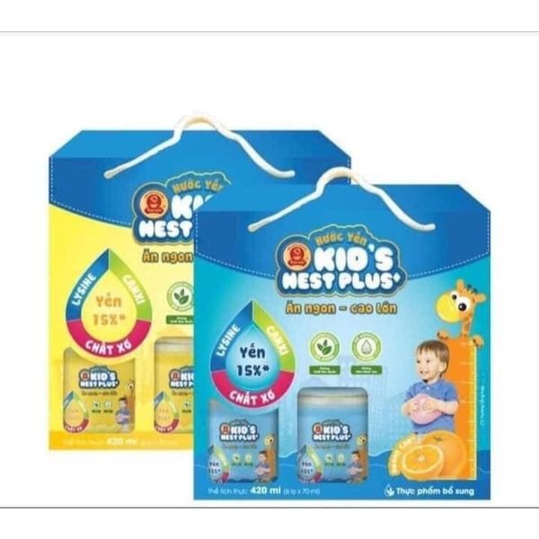 Nước Yến Kid's Nest Plus - Bé Biếng Ăn, Phát Triển Chiều Cao - Lốc 6 Hộp
