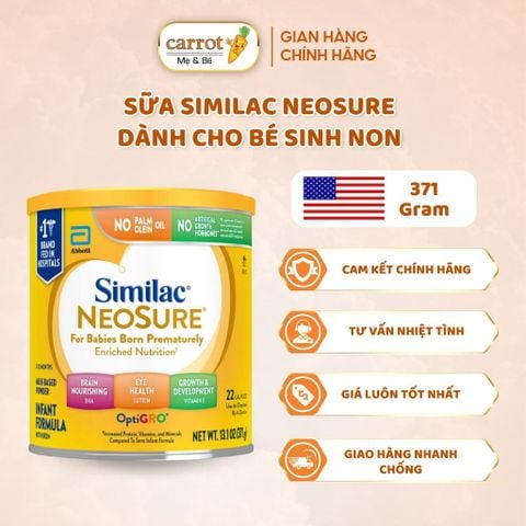 Sữa Similac Neosure Dành Cho Bé Sinh Non, Sinh Thiếu Tháng Hoặc Nhẹ Cân Từ 0-12 Tháng 371G