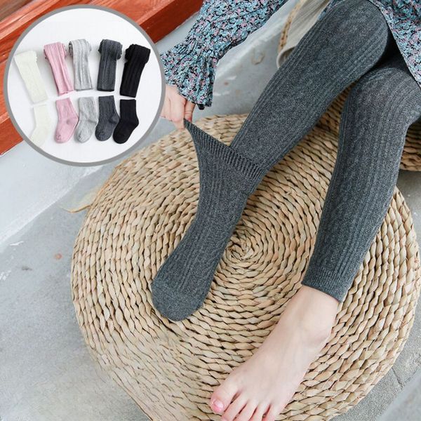 Quần Tất Len Trơn Mùa Thu Đông Kèm Tất, Quần Tất Leggings Cho Bé Từ 1 -8 Tuổi