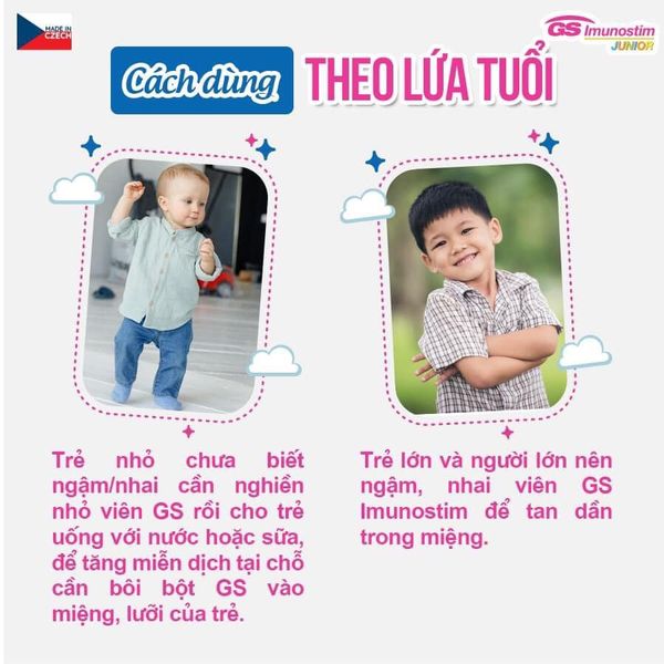 Viên ngậm GS Imunostim junior Hộp 20 Viên, Tăng Cường Miễn Dịch Và Sức Khỏe Đường Hô Hấp Cho bé