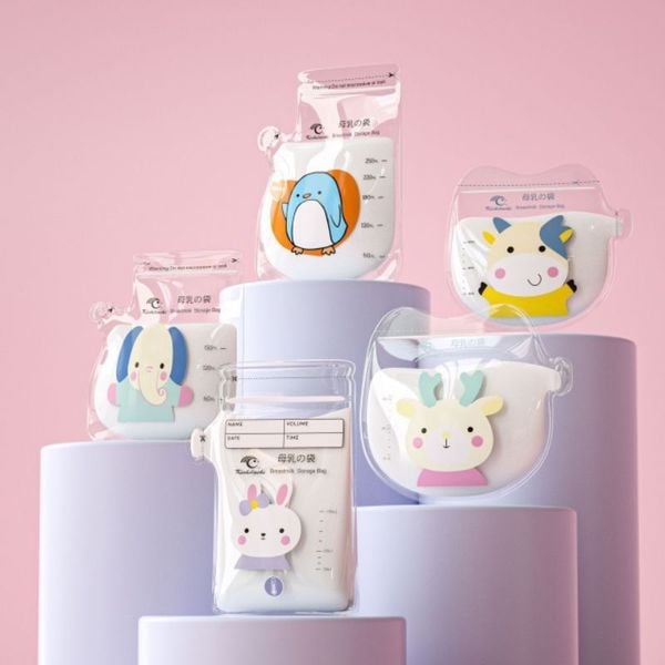 Túi Trữ Sữa Kichilachi,  Khóa Zip Chắc Chắn Chống Rò Rỉ 100ML Đến 250ML, Hoạ Tiết Ngẫu Nhiên