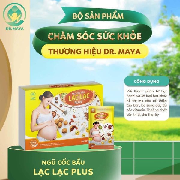 Ngũ Cốc Bầu Lạc Lac, Ngũ Cốc Lợi Sữa Lạc Lạc Plus Cho Mẹ Hộp 30 Gói