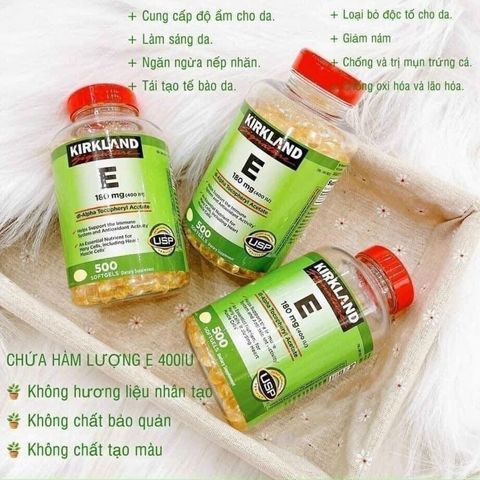 Bổ Sung Vitamin E Kirkland 180mg 400IU 500 Viên