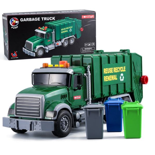 Xe Rác Jin Jia Toys 666-53p Đồ Chơi Trẻ Em Có Đèn Và Âm Thanh Kèm 3 Thùng Rác