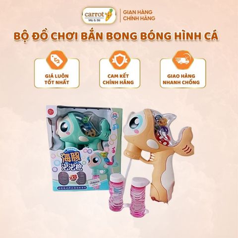 Bộ Đồ Chơi Máy Bắn Bong Bóng Hình Con Cá Nhựa