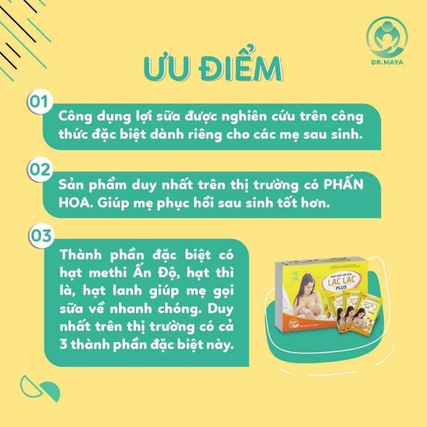 Ngũ Cốc Bầu Lạc Lac, Ngũ Cốc Lợi Sữa Lạc Lạc Plus Cho Mẹ Hộp 30 Gói