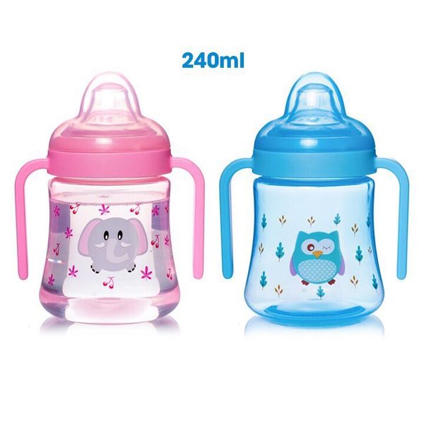 Bình Uống Nước 2 Tay Cầm UPASS Có Đầu Hút Mềm Dung Tích 240ML