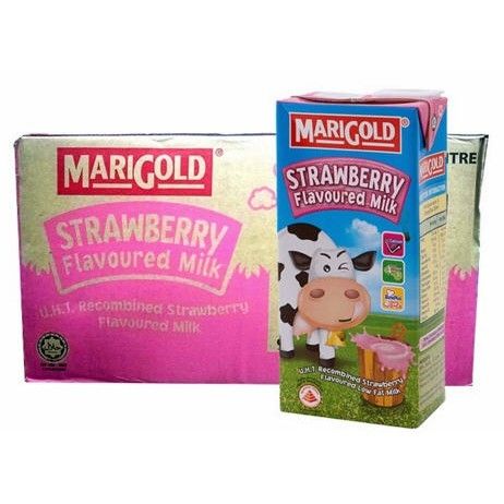 Sữa Tươi MariGold Hương Dâu 200ml – Lốc 3 Hộp