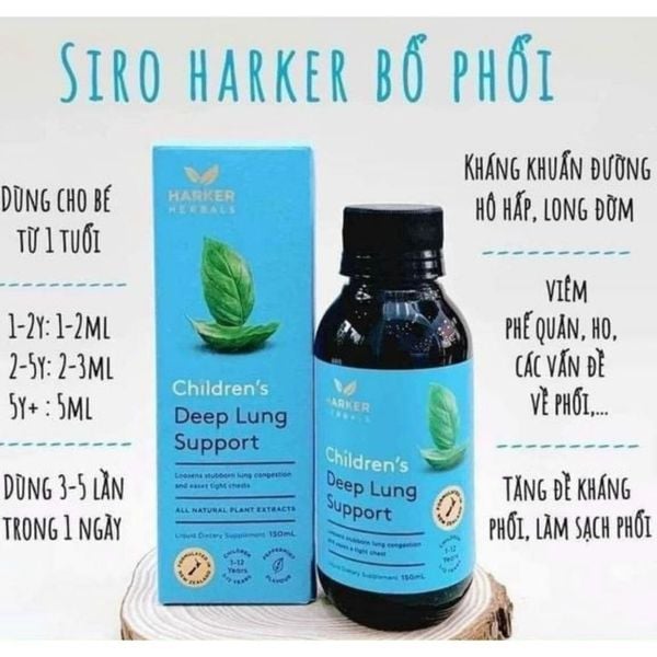 Siro Tăng Đề Kháng Children's Deep Lung Support Harker - Ho Đờm Deep Lung Support Harker  150ml