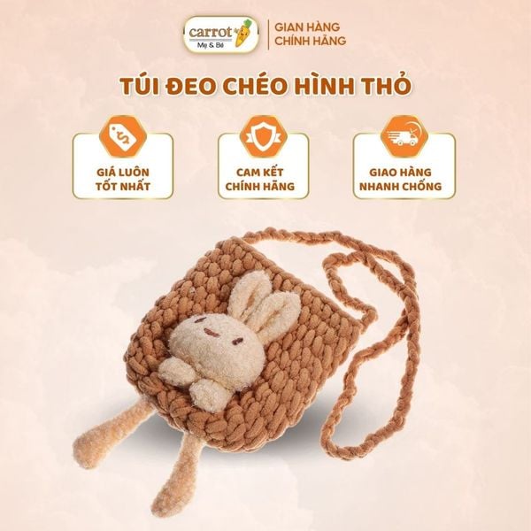 Túi Đeo Chéo Hình Thỏ Hoạt Hình Đáng Yêu Cho Bé