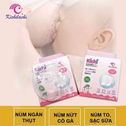 Núm Trợ Ti Silicon Kichilachi, Hỗ Trợ Đầu Ti Cho Mẹ Hộp 2 Chiếc
