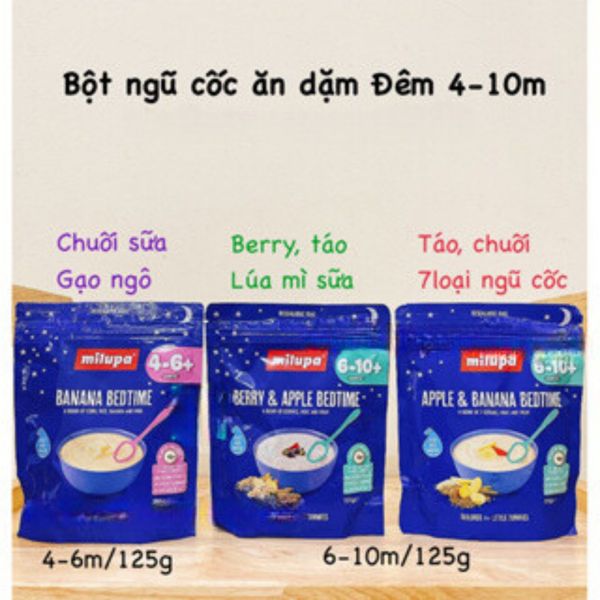 Bột Ăn Dặm MILUPA Vị Chuối Buổi Tối 125g 4M+ Cho Bé