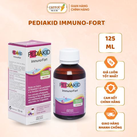 Siro Tăng Cường Sức Đề Kháng Cho Bé Pediakid Immuno-Fort 125Ml - Giảm Ốm Vặt, Nâng Cao Hệ Miễn Dịch