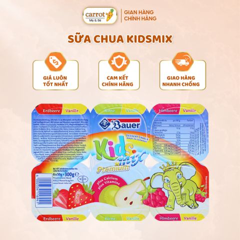 Sữa Chua KIDSMIX Vị Trái Cây Cho Bé Lốc 6 Hộp và 4 Hộp