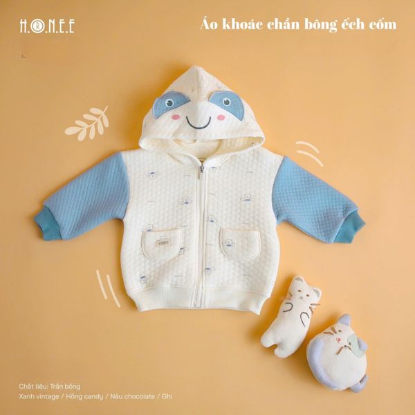 Áo Khoác Trần Bông Hrnee Cho Bé Trai Bé Gái, Cho Bé Từ 6M - 4 Tuổi