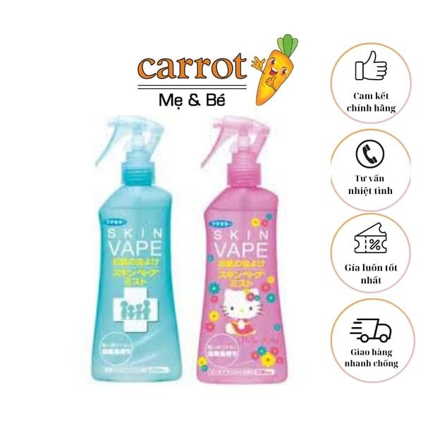Xịt Chống Muỗi Và Côn Trùng Skin Vape Xanh/Hồng Nhật Bản 200ML