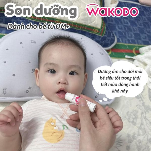 Son Dưỡng Môi Wakodo Cho Bé Từ Sơ Sinh Nhật Bản, Mềm Mịn Chống Khô Môi