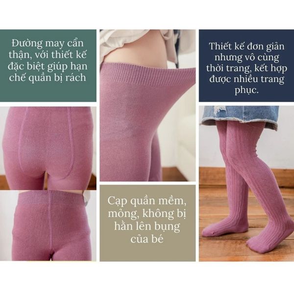 Quần Tất Len Cotton Có Bàn, Quần Legging Cho Bé Đủ Màu