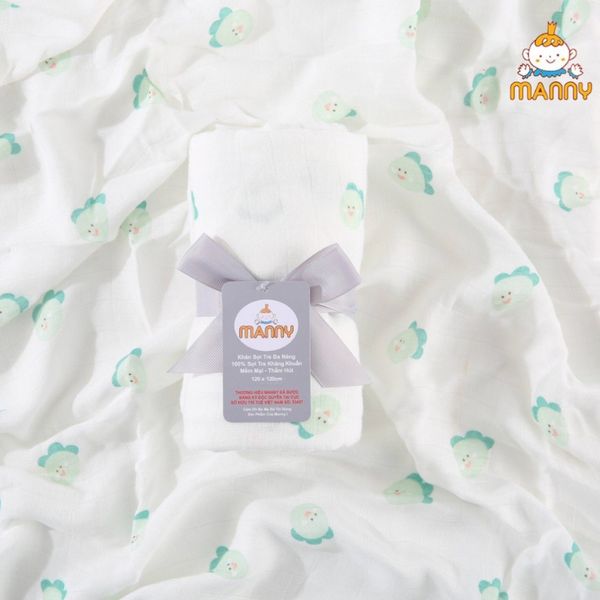 Khăn Tắm Sợi Tre 2 Lớp Cho Bé - Khăn Manny 100% Sợi Tre Màu Trơn Mềm Mịn An Toàn Cho Da Bé