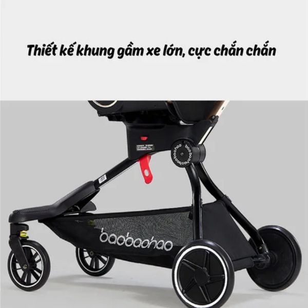 Xe Đẩy Gấp Gọn BAOBAOHAO V9 Đẩy 2 Chiều 3 Tư Thế, Xoay 360 Độ - Hàng Chính Hãng