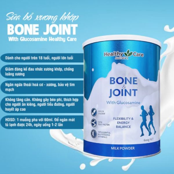 Sữa Bột Healthy Care Bone & Joint With Glucosamine 600G Dành Cho Người Đau Xương Khớp Của Úc