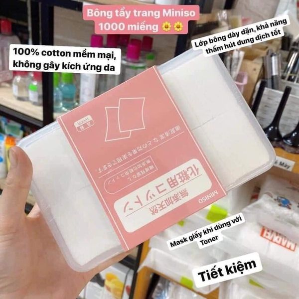 Bông Tẩy Trang Miniso Nhật 1000 Miếng