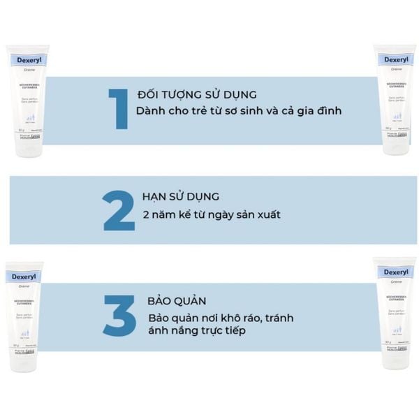 Kem Dưỡng Dexeryl Cream 50g Pháp Dưỡng Ẩm, Dưỡng Da Cho Da Khô, Nẻ, Chàm, Chăm Sóc Da Hiệu Quả