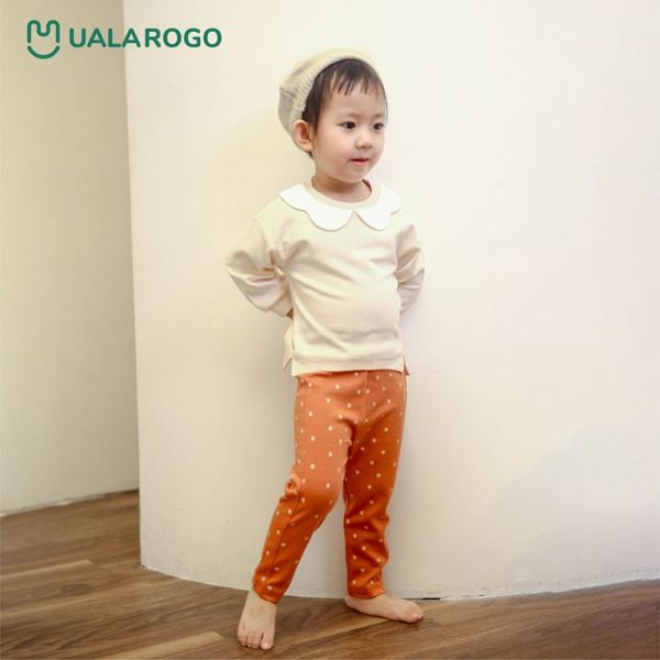 Bộ Dài Tay Thu Đông Nỉ Cotton Chấm Bi UalaRogo UR 3668 Cho Bé Từ 1-5Y
