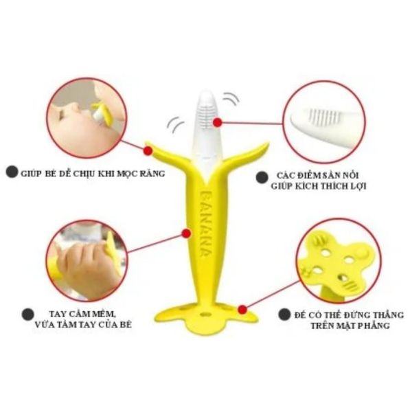 Gặm Nướu EDISON MAMA Nhật Bản, Gặm Nướu Hình Chuối An Toàn Cho Bé, Hàng Chính Hãng