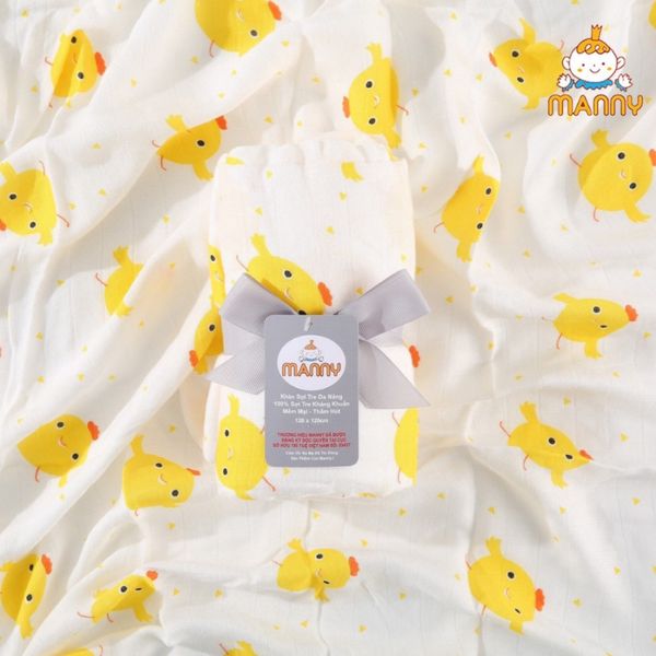 Khăn Tắm Sợi Tre 2 Lớp Cho Bé - Khăn Manny 100% Sợi Tre Màu Trơn Mềm Mịn An Toàn Cho Da Bé