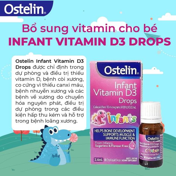Vitamin D3 Drops Ostelin 2,4ML Của Úc  Dạng Nhỏ Giọt, D3 Cho Bé
