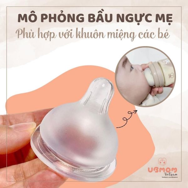 Núm Ti Bình Sữa UBMOM Hàn Quốc Đủ Size S, M, L, + Cho Bé