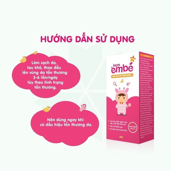 Kem Em Bé Plus, Kem Bôi Da Thảo Dược Giảm Ngứa Nhanh Cho Bé Khi Bị Rôm Sảy, Hăm Da, Muỗi Đốt